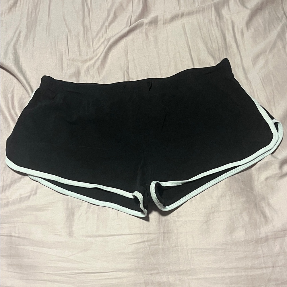 No Boundaries Black Shorts with White Accents